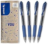 PILOT G2-7 Gelschreiber Set - 4 Stück - Farbe Blau - weiche Gelstifte 0,36mm Strichstärke, angenehme Schreibführung und kratzfreies, präzises Schriftbild, mit austauschbarer Mine