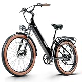 CEAYA Elektrofahrrad 26 Zoll E Bike Herren Damen Pedelec 25km/h Fat Tire Ebike AZ26 mit 48V20AH Akku,7-Gang Schaltung,Scheibenbremse,Lange Reichweite bis 60KM