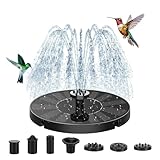 Sprifityy Solar Springbrunnen für Außen, Solarbrunnen für Draussen mit 7 Fontänenstile, Solar Schwimmender Fontäne Pumpe, Solar Wasserpumpe für Garten, Teich, Fisch-Behälter, Vogelbad, Schwimmbecken