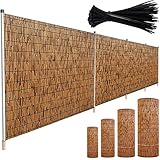 Premium 3 x 10 m natürlicher Bambuszaun, Rolle, UV-geschützt, für den Außenbereich, Gartenzaun für Villen, Sonnenschutz, wasserdicht und langlebig, Größe: 91 x 1005 cm