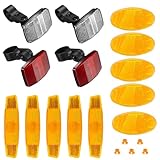 AMSNINK 19 Stück Reflektoren Fahrrad, Fahrrad Reflektoren, Fahrrad Reflektoren speichen, Katzenaugen, Katzenaugen Fahrrad Kinder, Fahrrad Reflektoren Set Vorne Hinten für Rennrad, MTB, E-Bike