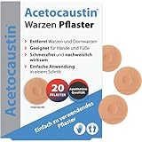 Acetocaustin Warzen Pflaster | Entfernt Warzen und Dornwarzen | Warzenbehandlung für Hände und Füße | Schmerzfrei | 20 Pflaster