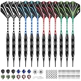 CyeeLife Dartpfeile mit kunststoffspitze, 12 Stück Soft Darts Pfeile Set, 20 Gramm Profi Softdarts dartpfeil für elektronische dartscheibe