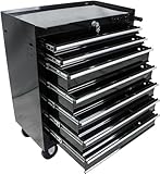 BouPower Werkzeugkisten, Werkzeugschrank mit 7 Schubladen, Rollschrank mit abnehmbarer Ablage, multifunktionale Griffe, verstellbare Ablagen, sicheres Verriegelungssystem, robuste Räder, ideal für