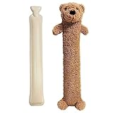 Bseical 2L Wärmflasche Lang Mit Weichem Bezug, Abnehmbare und Waschbare für Kinder, Premium Wärmflasche, Wärmflasche Bär Weiches Plüsch Nettes, Geschenk (Bär)