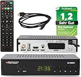 RED OPTICUM HD Sat Receiver für Satellitenschüssel mit Aufnahmefunktion S-Box PVR - Timeshift, HDMI, SCART, USB, Coaxial - Digital TV Receiver für Satelliten/Satellit + HDMI Kabel