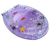 PVGYUJFD Toilettensitz, Toilettensitz aus Kunstharz mit langsamer Schließung und Deckel, 3D-Toilettensitze(Purple)