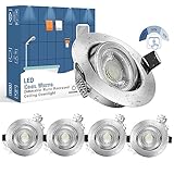 wowatt 5er 7W LED Einbaustrahler Bad 3 Stufig Dimmbar 700lm Hell Schwenkbar Flache Einbauleuchte LED Badeinbaustrahler IP44 6000K Kaltweiß Deckeneinbaustrahler Badezimmer AC 230V Ersetzt 70W Halogen