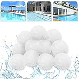 LZQ Filterbälle 700g Filterballs für Sandfilteranlagen, Filterkugeln Filtermaterial kann 25 kg Filtersand Ersetzen für Pool Sandfilter, Sandfilteranlage, Schwimmbad, Filterpumpe, Weiß