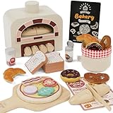 Lehoo Castle Kinderküche Zubehör Holz, Spielküche Zubehör, Pizza Kinderküche, Backset für Kinder, Rollenspiel-Geschenke Spielzeug ab 3 Jahre Mädchen