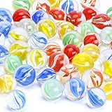 HAKACC 105 Stück Glasmurmeln,14mm Kleine Bunte Murmeln für Murmelspiel, Kinder und Haus Dekoration