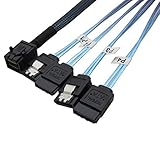 CableDeconn interne HD Mini SAS (SFF-8643 Host) zu 4 x SATA (Target) Festplatte Kabel (0.5M)