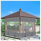 JUCCJUXIN Plane mit reißverschluss,transparente Plane mit ösen,Durchsichtige Regenfestplanen,transparente Plane mit reißverschluss,durchsichtige Plane mit ösen,für Terrassen(H2.5xW5m/H8.2xW16.4ft)