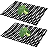 Funmo 2 Stück Spülbeckeneinlage,Spülbeckenmatte Zuschneidbar mit Schere,PVC umweltfreundliche Protektoren,für Spülbecken,Verstellbare Spülmatte,Einlagen für Spülbecken Küche/Bad,30 x 40cm,Schwarz