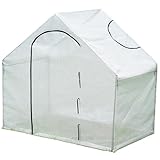 ZPVXRVQ Tragbare begehbare Gewächshäuser, PE-Abdeckung, Gartengewächshaus mit Stahlrahmen, Reißverschlusstür, für Blumen, Gemüse, Setzlinge, Tropische Pflanzen, 180 x 105 x 165 cm