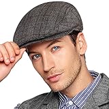 Wantonfy Barett Cap Herren Schiebermütze chirmmütze Gatsby Schirmmütze Newsboy Flat Cap Baskenmütze 1920 Stil Gatsby Kostüm Accessoires
