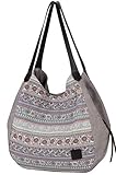 Canvas Shopper Bag Damen Handtasche Einkaufstasche mit Große Kapazität