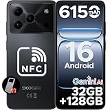 DOOGEE Note 56 Pro AI Android 16 Smartphone Ohne Vertrag, 32GB+128GB/2TB TF, 6150mAh, 6.56' HD+ IPS, T7225 Octa Core Handy Günstig, 13MP+8MP, Dual SIM 4G Simlockfreie Handys,Gemini AI, OTG,NFC,Face ID