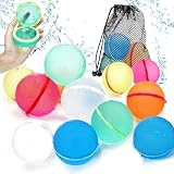 Wasserbomben Selbstschließend, 12 Stück Wiederverwendbare Wasserballons Bomben, Wasserbomben Set Splash Bälle, Einfaches und schnelles Befüllen, Geeignet für Kinder, Erwachsene, Strand, Poolparty