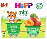 HiPP Bio Mini Dessert Aprikose in Apfel (6er Pack mit je 4 x 100g), ab 5. Monat, in praktischen Bechern, ohne Zuckerzusatz, in bester Bio-Qualität