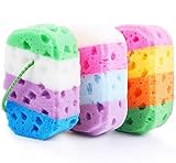 Duschschwamm für Frauen/Männer, TIZYFF Peeling Schwamm 4 Farben Badeschwämme für Baden und Spa, wiederverwendbar.