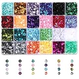 IANFAN 5mm Pailletten zum Basteln, 24 Farben Etwa 21000 Stück Glitzer Lose Pailletten zum Aufnähen Paillette Rund mit loch für DIY Kunsthandwerk Herstellung