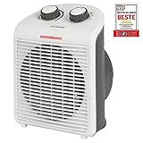 Bomann Heizlüfter HL 6040 CB, mobiler&kompakter Heizlüfter, 2 Heizstufen (1000/2000 W), Kaltstufe (Ventilator), weiß
