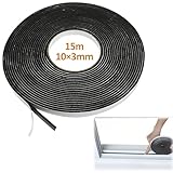 Dichtungsband Selbstklebend für Türen Fenster,Kompriband moosgummi 10mm(B) x3mm(D) x15m(L),Schaumstoff klebeband Gummidichtung Gegen Kalte Zugluft/Anti-Kollision/Schalldichter/Wasserdicht/Staubdicht