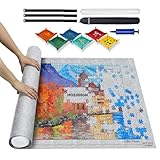 MOZOOSON Puzzlematte für Puzzle mit bis zu 2000 1500 1000 Teile, Puzzle Matte, Puzzleunterlage Puzzlerolle für Erwachsene Kinder, Puzzle Aufbewahrung, Puzzle Roll Mat mit 6 Puzzle Sortierer
