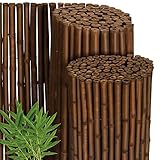 Sol Royal Premium Bambus Sichtschutz Zaun 180x250cm B23 Dunkelbraun – hochwertig gehärtete Bambusrohre Ø 2-3cm, witterungsbeständiger Bambuszaun Indoor & Outdoor, Balkon Sichtschutz