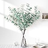 ROLLWAY 3 Stück Eukalyptus Deko 86cm Lang, Künstliche Eukalyptus Zweige Künstlich wie Echt Kunst Eucalyptus Groß Eukalyptusblätter Dekozweige Grün Blätter für Bodenvase, Tischdeko, Hochzeit, Garten