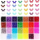 2800Stk 28 Farben Bunte Perlen Für Armbänder 6mm Kristall Facettierte Perlen Set Bastelperlen Perlen zum Auffädeln Armbänder Selber Machen Kinder,Erwachsener zu Weihnachten,Feiertage,Geburtstage