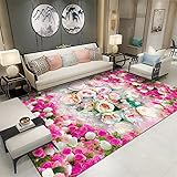 Wohnzimmersalon Dekorativer Teppich Teppichs Alon Rosa Dichtes Blumenmuster Teppich Arbeits Zimmer Langlebig Deko Zimmer Teenager 200X250Cm Und Verschleißfestigkeit Teppich Rosa 6Ft 6.7''X8Ft 2
