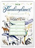 NOTIQUE Wandkalender XXL 2026 - Monatsplaner Verwendbar als Familienplaner mit 6 Spalten - Monatskalender Monatlicher Planer Kalender Familienkalender 33x46 cm (Animalium)