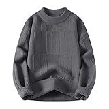 Pullover Herren Winter Warm Strickpullover Arbeitspullover, Sport Pullover Herren Sweatshirt Sweater Pulli Winterpullover Schwarzer Langarm Männer