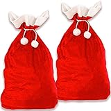 Jonami Weihnachtssack XXL 2 Nikolaussack Weihnachtsmann Sack Santa Sack Geschenkesack Weihnachtsmannsack für Geschenke Rot und Weiss (70 x 110 cm)