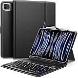 MoKo Universal Tablet Hülle mit Tastatur für 9-11 Tablets, Tablets, mit Abnehmbarer kabelloser Bluetooth Tastatur & Stifthalter für iPad/Samsung/Fire/Google/Android/Windows/iOS Tablets Schwarz