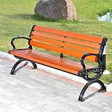 JXYQZD Gartenbank mit Rückenlehne und Armlehne, 3-Sitzer-Gartenbank, Parkbank, Gartenmöbel, Outdoor-Möbel, Freizeitsitz, Terrassenstuhl für Hof, Rasen, Veranda, Terrasse(120cm/47.2 in)