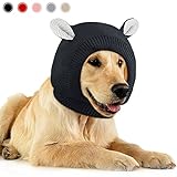 Gestrickte Hundehüte Haustier ruhige Ohren warme Hundeohren Abdeckung Lärmschutz Hund Ohrenschützer Hund Wintermütze Hund Schlauchschal Haustier Kopf Wrap Bunny Kostüm für mittelgroße bis große Hunde