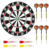 Profi Dartscheibe Set 30×30CM Mit 10 Darts - Steeldart Sisal Dartboard Mit Kork - Klassisches Dartspiel