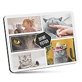 Mousepad selbst gestalten - Bedrucktes Mauspad mit fünf Fotos Personalisieren für Freunde und Kollegen - 23 x 19 cm, 5mm stark | Personalisierbares Fotogeschenk