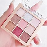 Glitzer Lidschatten Palette - 9 Farbtönen Hochpigmentierte Alles Schimmert Lidschatten - Feiner Puder Mit Lang Anhaltendem Finish Warme Farbe Eyeshadow Palette Für Augen-Makeup
