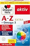 Doppelherz A-Z + Omega-3 Extra - 20 Vitamine, Mineralstoffe & Spurenelemente + Omega-3 + Lutein - Nur 1 Kapsel täglich - 120 Kapseln