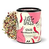 Just Spices Chili Knoblauch Salz I Gewürzmix, der zu allen Gerichten schmeckt I Gewürzdose, 55 g