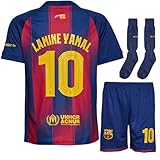 Gokaynex Yamal Trikot Kinder – Rot-Blau Heim-Set 2026 – 3-Teiliges Fußball-Outfit inkl. Socken – Lamine Yamal Nr. 10 Sport Geschenk 128