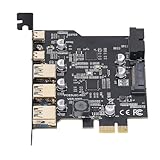 5 Gbit/s 5-Port PCIe zu USB 3.2 Gen 1 Karte mit 3 USB Typ A, 2 USB Typ C, PCI Express Erweiterungskarte für Linux OS X PC, Integrierte Smart Power Distribution Technologie