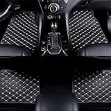 QQLADY Auto Fußmatten für Toyota Land Cruiser (7seats) 2010-2015 LHD, Leder Allwetter Wasserdicht Anti-Rutsch Auto Bodenmatten, Abriebfest Teppich Matten, Innenraum Zubehör,E Black+White
