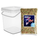 Teichsticks Mix 10L (800g) inklusive Eimer mit Deckel – buntes Fischfutter für Koi, Goldfisch & Teichfisch – schwimmfähig, mit Vitaminen – Premium Alleinfutter, Nicht trübend
