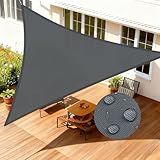 LOVE STORY Sonnensegel Dreieckig 3x3x3m Wasserdicht Anthrazit Sonnenschutz Windschutz Segel PES Polyester,95% UV-Schutz für Außenbereich, Terrasse, Balkon, Garten