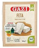 Gazi BIO Feta traditionelle Art - 1x 150g - feiner Schafs-Käse aus 100% Schafmilch, Schafkäse in Salzlake gereift mit 50% Fett i.Tr., sorgfältig hergestellt in Griechenland, 100% BIO-Qualität